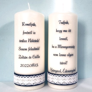 Emlék gyertya (esküvőre) - esküvő - dekoráció - esküvői gyertya - Meska.hu