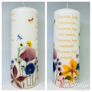 Ballagási ajándék, pedagógus napi gyertya, virágos gyertya - otthon & életmód - gyertya, illat, aroma - gyertya - Meska.hu
