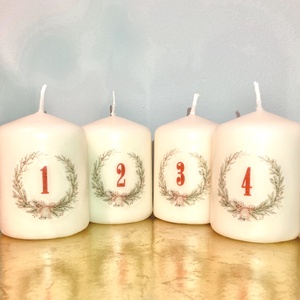 4 db-os Adventi gyertya szett (felirattal)  - karácsony - adventi díszek - adventi gyertyadíszek és koszorúdíszek - Meska.hu 4 db-os Adventi gyertya szett (felirattal)  - karácsony - adventi díszek - adventi gyertyadíszek és koszorúdíszek - Meska.hu