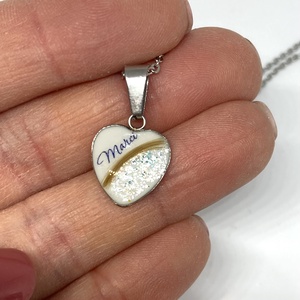 Hajas pici szív alakú nemesacél medál - ékszer - nyaklánc - monogram & névnyaklánc - Meska.hu
