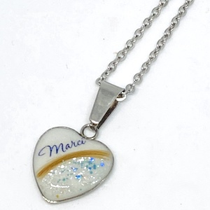 Hajas pici szív alakú nemesacél medál - ékszer - nyaklánc - monogram & névnyaklánc - Meska.hu