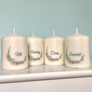 4 db-os Adventi gyertya szett (felirattal)  - karácsony - adventi díszek - adventi gyertyadíszek és koszorúdíszek - Meska.hu