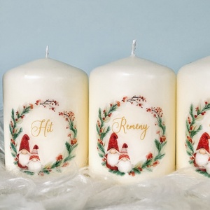 4 db-os Adventi gyertya szett (felirattal)  - karácsony - adventi díszek - adventi gyertyadíszek és koszorúdíszek - Meska.hu