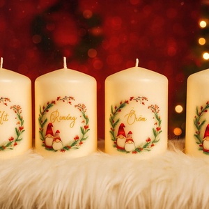 4 db-os Adventi gyertya szett (felirattal) , Karácsony, Adventi díszek, Adventi gyertyadíszek és koszorúdíszek, Gyertya-, mécseskészítés, MESKA