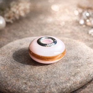 Púderrózsaszín emlékőr pandora gyöngy hajjal - Meska.hu