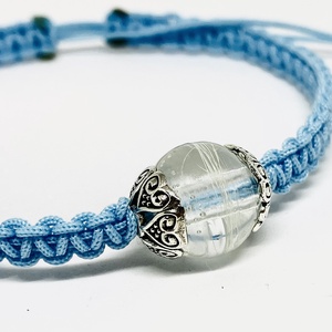 Hajas gyöngy karkötő kék csúszózsinórral, Ékszer, Karkötő, Gyöngyös karkötő, Ékszerkészítés, MESKA