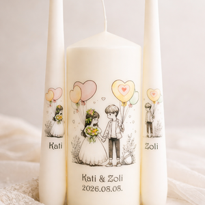 Esküvői gyertya szett 3 darabos - felirattal is, Esküvő, Dekoráció, Gyertya & Gyertyatartó, Mindenmás, MESKA