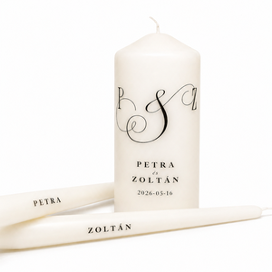 Minimalista esküvői gyertya szett, ceremónia gyertyák - esküvő - dekoráció - esküvői gyertya - Meska.hu