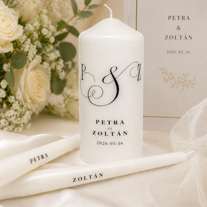 Minimalista esküvői gyertya szett, ceremónia gyertyák - Meska.hu