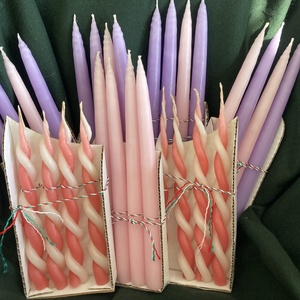 Adventi, mártott gyertyák, Otthon & Életmód, Gyertya, illat, aroma, Gyertya, Gyertya-, mécseskészítés, MESKA