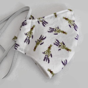 Maszk, levendulás  100 % pamut arcmaszk, szájmaszk, mosható, vasalható, textil, kétrétegű, női, kamasz - női - női - Meska.hu