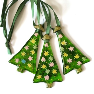 SzÍnes fenyőfák, karácsonyfadÍsz - karácsony - karácsonyi lakásdekoráció - karácsonyfadíszek - Meska.hu