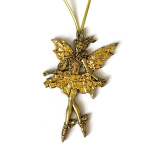 Táncoló angyal , barokk arany füstfóliával díszítve, karácsonyfadísz, öntött kerámia - karácsony - karácsonyi lakásdekoráció - karácsonyfadíszek - Meska.hu