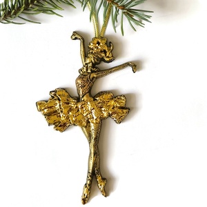 Táncoló angyal  óarany és barokk arany füstfóliával díszítve, karácsonyfadísz, Karácsony, Karácsonyi lakásdekoráció, Karácsonyfadíszek, Mindenmás, MESKA