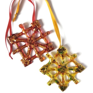 Üveg hókristály, karácsonyfadísz - karácsony - karácsonyi lakásdekoráció - karácsonyfadíszek - Meska.hu