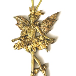 Táncoló angyal ,óarany füstfóliával díszítve, karácsonyfadísz, öntött kerámia - Meska.hu