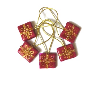 Pink apró csomagok, üveg ajándékkísérő - karácsony - karácsonyi lakásdekoráció - karácsonyfadíszek - Meska.hu