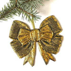 Karácsonyi masni, karácsonyfadísz, Karácsony, Karácsonyi lakásdekoráció, Karácsonyfadíszek, Festett tárgyak, MESKA