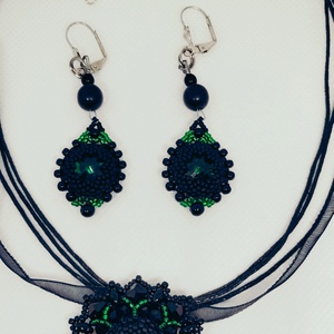 Smaragdzöld-fekete csaillagszett, Ékszer, Ékszerszett, , MESKA