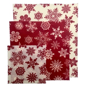 Méhviaszos kendő csomag (Fehér-Piros hópelyhes) - otthon & életmód - konyhafelszerelés, tálalás - konyhai textil - szalvéta - Meska.hu