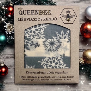 Méhviaszos kendő csomag (Szürke-Fehér hópelyhes), Otthon & Életmód, Konyhafelszerelés, tálalás, Konyhai textil, Szalvéta, Mindenmás, MESKA