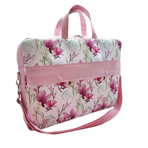 Magnólia virágos Laptop táska - Rózsaszín  - táska & tok - laptoptáska, laptop hátizsák - Meska.hu