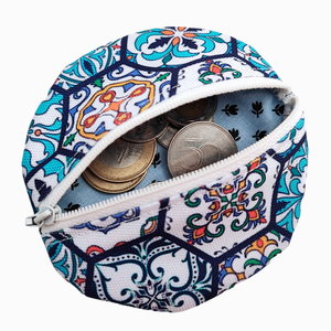 Portugál csempe mintás Headset, fülhallgató, aprópénz tartó - táska & tok - pénztárca & más tok - aprópénztartó - Meska.hu