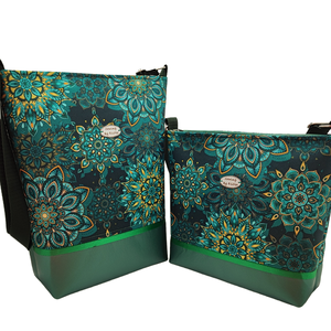 Csodás zöld mandalás női táska - táska & tok - kézitáska & válltáska - vállon átvethető táska - Meska.hu