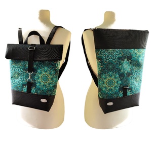 Csodás zöld mandalás Roll Top Hátizsák / Hátitáska  - táska & tok - hátizsák - roll top hátizsák - Meska.hu