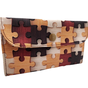Barna puzzle mintás Papírzsebkendő tartó - Patentos zsebkendőtartó , Táska & Tok, Pénztárca & Más tok, Zsebkendőtartó tok, Varrás, MESKA
