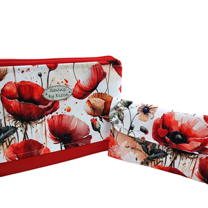 Elegáns női neszesszer - Piros Pipacsos II.  - táska & tok - neszesszer - Meska.hu