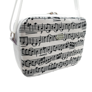 Zenei női kistáska / Crossbody - Kotta mintás fehér  - táska & tok - kézitáska & válltáska - vállon átvethető táska - Meska.hu