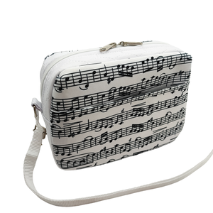 Zenei női kistáska / Crossbody - Kotta mintás fehér  - táska & tok - kézitáska & válltáska - vállon átvethető táska - Meska.hu