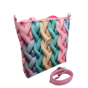 2in1 Neszesszer és crossbody - Színes kötött minta - táska & tok - neszesszer - Meska.hu