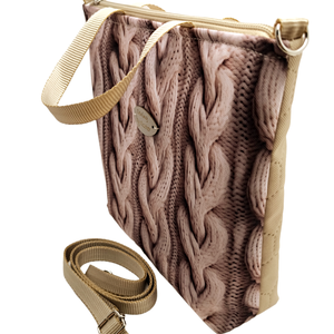 2in1 Neszesszer és crossbody - Bézs kötött minta - táska & tok - neszesszer - Meska.hu