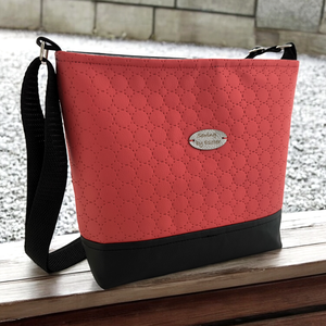 Szolid elegancia női táska - Piros és fekete  - táska & tok - kézitáska & válltáska - válltáska - Meska.hu