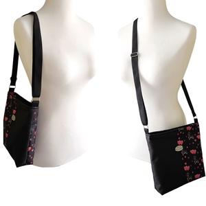Szerelmes tacskó mintás crossbody  -  Fekete és szívecskés  - táska & tok - kézitáska & válltáska - válltáska - Meska.hu