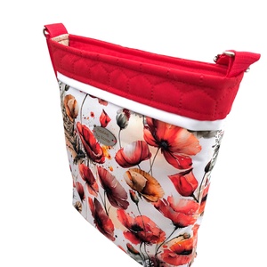 Piros pipacsos crossbody / válltáska / keresztpántos táska - Több méret - táska & tok - kézitáska & válltáska - válltáska - Meska.hu