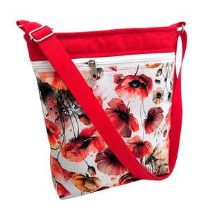 Piros pipacsos crossbody / válltáska / keresztpántos táska - Több méret - táska & tok - kézitáska & válltáska - válltáska - Meska.hu