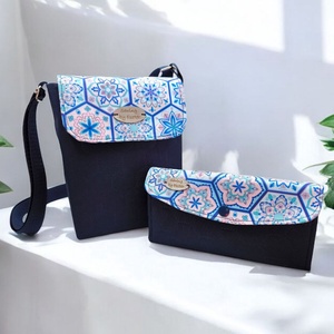 Kék és rózsaszín csempés sok zsebes pénztárca - táska & tok - pénztárca & más tok - pénztárca - női pénztárca - Meska.hu