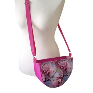 Cseresznyevirágos női táska - crossbody / válltáska - Pink - táska & tok - variálható táska - Meska.hu