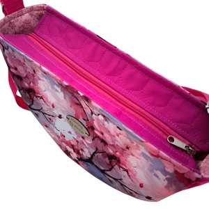 Cseresznyevirágos női táska - crossbody / válltáska - Pink - táska & tok - variálható táska - Meska.hu