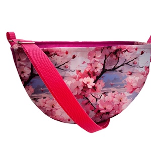 Cseresznyevirágos női táska - crossbody / válltáska - Pink - táska & tok - variálható táska - Meska.hu
