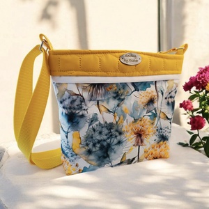 Készleten! - Mustár pitypangos crossbody / válltáska / keresztpántos táska - Meska.hu