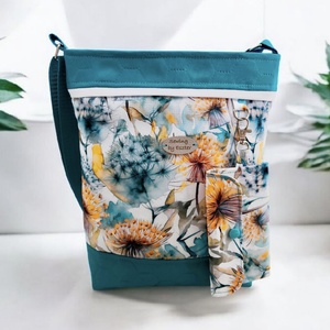 Készleten! - Türkiz pitypangos crossbody / válltáska / keresztpántos táska - Meska.hu