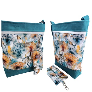 Készleten! - Türkiz pitypangos crossbody / válltáska / keresztpántos táska - táska & tok - kézitáska & válltáska - válltáska - Meska.hu