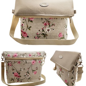 Roll Top crossbody / válltáska - Bronz és rózsaszín - táska & tok - kézitáska & válltáska - válltáska - Meska.hu
