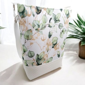 Zöld és arany leveles női táska / Crossbody - Több méret - Fehér - Meska.hu