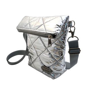 Ezüst fesztivál Roll Top crossbody / Mobiltelefon táska / Mobiltáska / Fesztivál táska - táska & tok - pénztárca & más tok - telefontok - Meska.hu