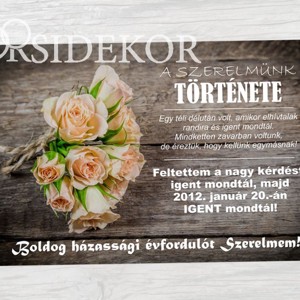 SZERELMÜNK TÖRTÉNETE HÁZASSÁGI ÉVFORDULÓRA Ajándék tábla, Otthon & Életmód, Dekoráció, Kép & Falikép, Táblakép, , MESKA